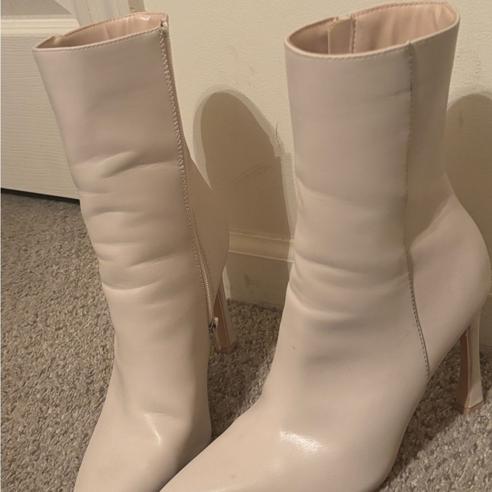 Elegant Cream Ankle Boots